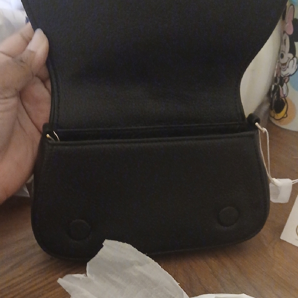 Tory Burch Black Leather Crossbody Bag Gold Logo | NWT Designer Purse - Picture 4 of 12